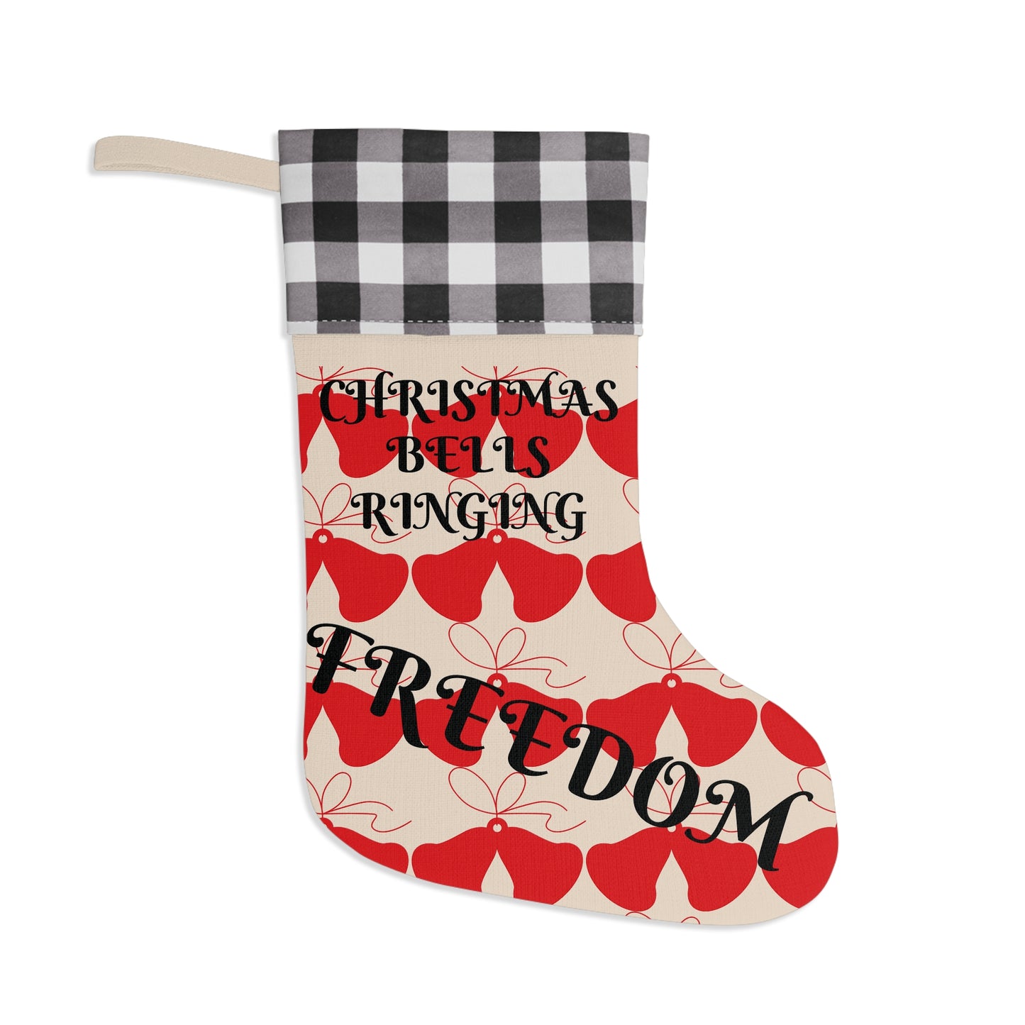 Christmas Stocking-Christmas Bells Ringing  Freedom