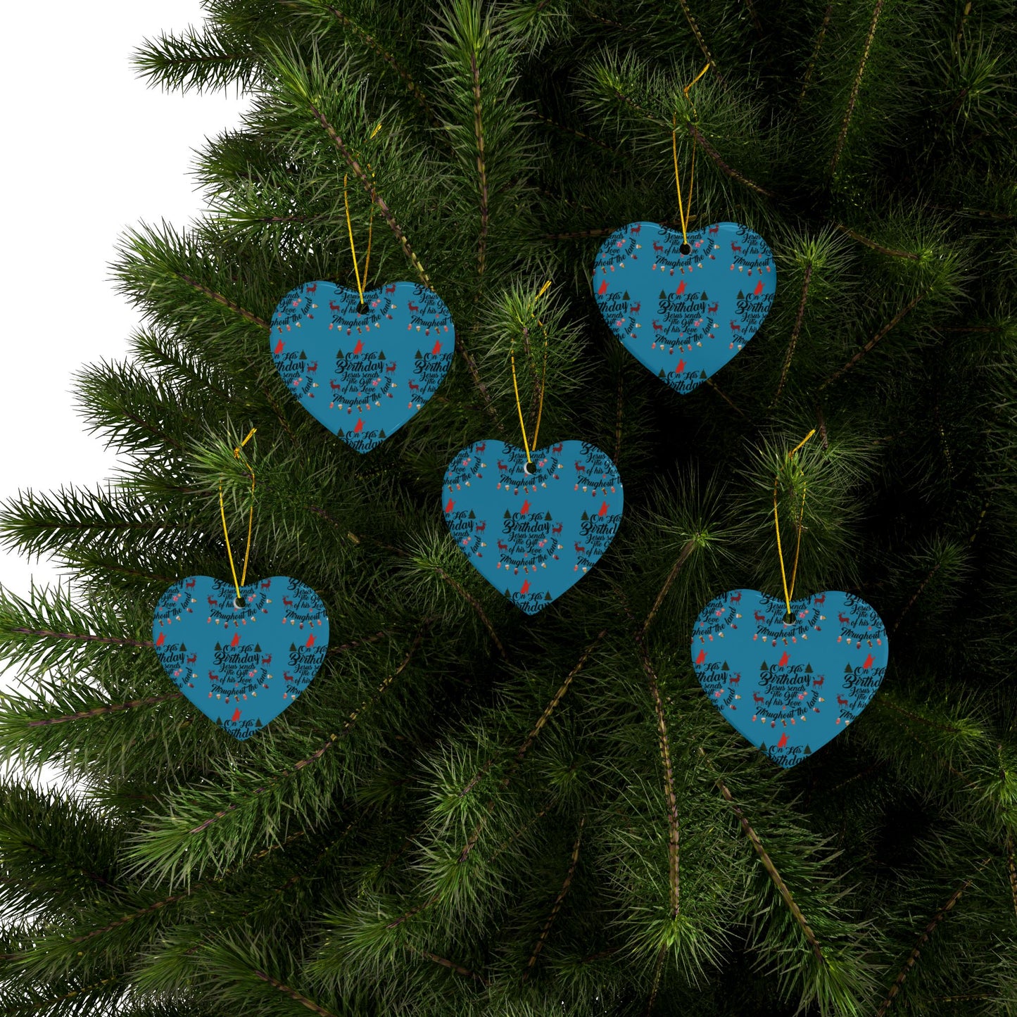 Christmas Ornaments-On Jesus Birthday Turquoise