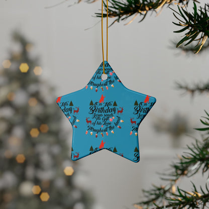 Christmas Ornaments-On Jesus Birthday Turquoise