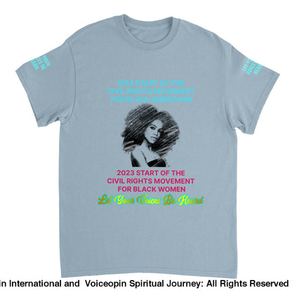 2023 Civil Rights For Women Crewneck T-Shirt Light Blue / S Print Material