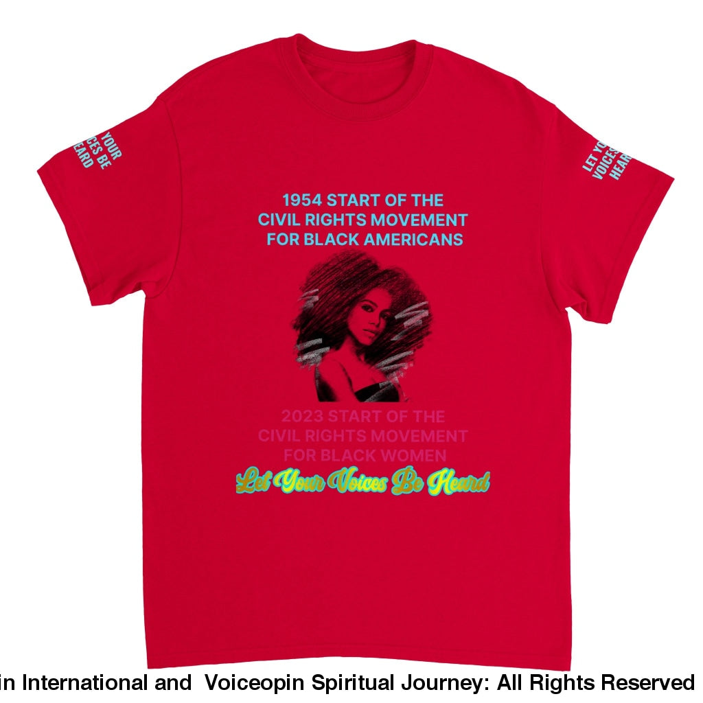 2023 Civil Rights For Women Crewneck T-Shirt Red / S Print Material