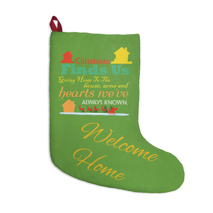 Christmas Stocking-Welcome Home-Green