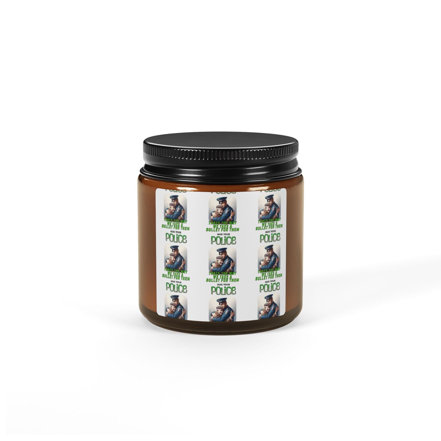 Scented Soy Candle (Multi-Size, Amber Jar)-Hug Your Police