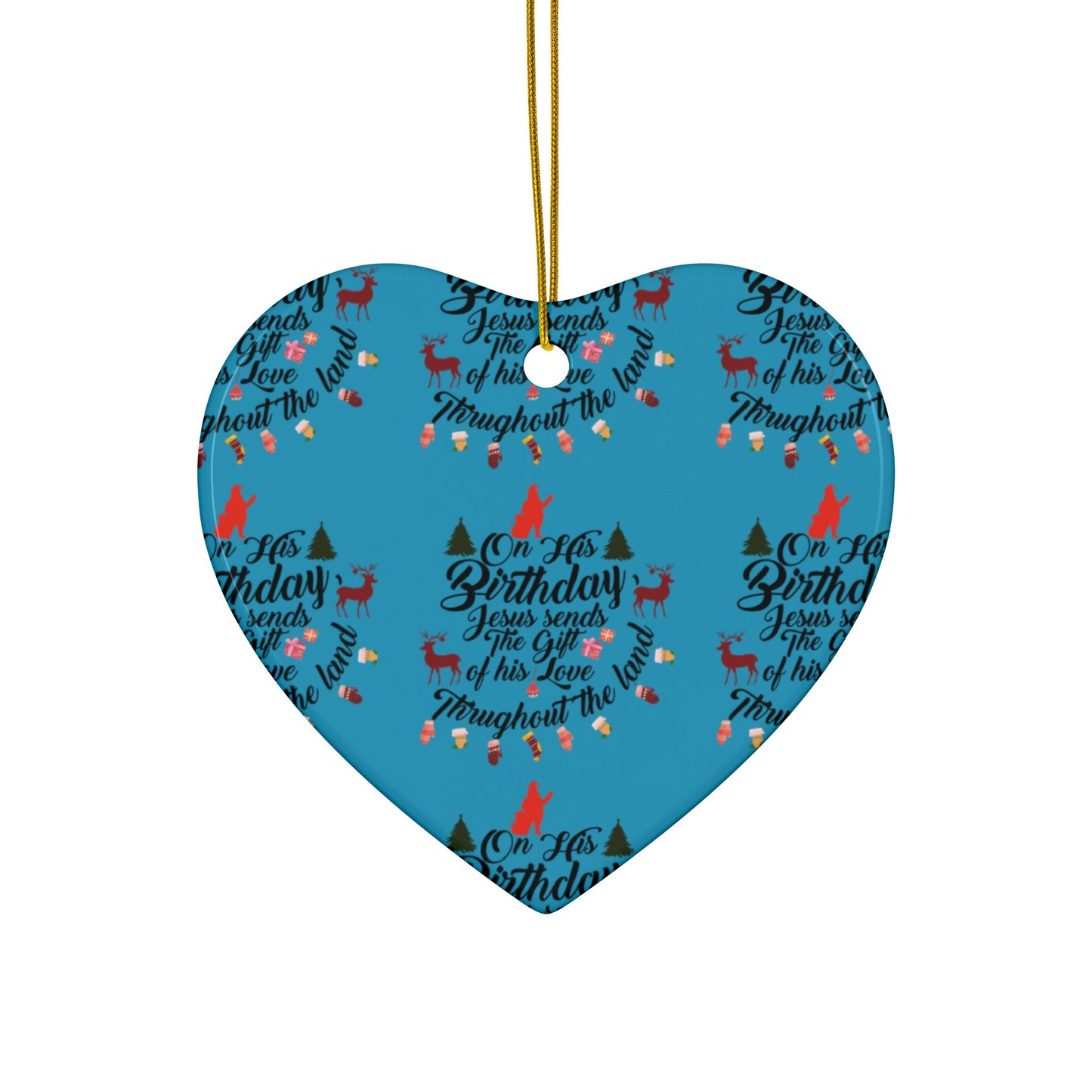 Christmas Ornaments-On Jesus Birthday Turquoise