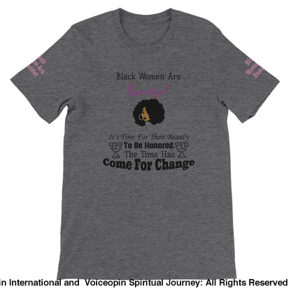 Black Women Are Beautiful Unisex Crewneck T-Shirt Dark Gray Heather / S Print Material