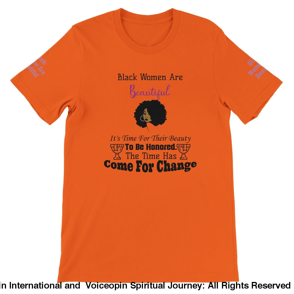 Black Women Are Beautiful Unisex Crewneck T-Shirt Orange / S Print Material