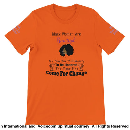 Black Women Are Beautiful Unisex Crewneck T-Shirt Orange / S Print Material