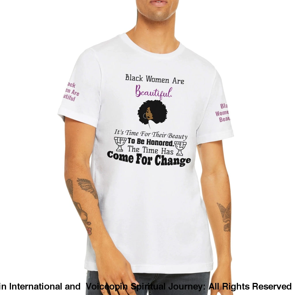 Black Women Are Beautiful Unisex Crewneck T-Shirt Print Material