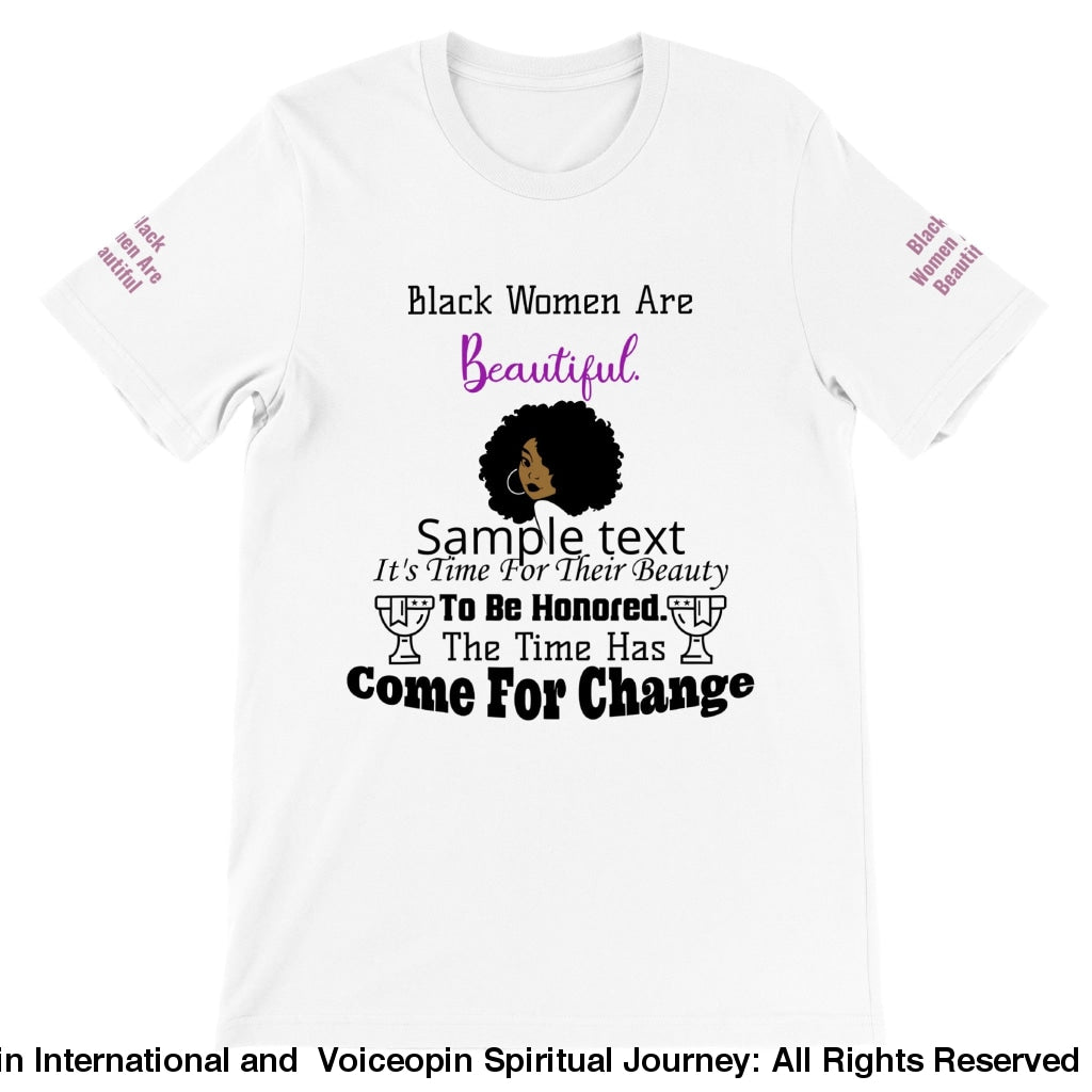 Black Women Are Beautiful Unisex Crewneck T-Shirt White / S Print Material