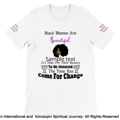 Black Women Are Beautiful Unisex Crewneck T-Shirt White / S Print Material