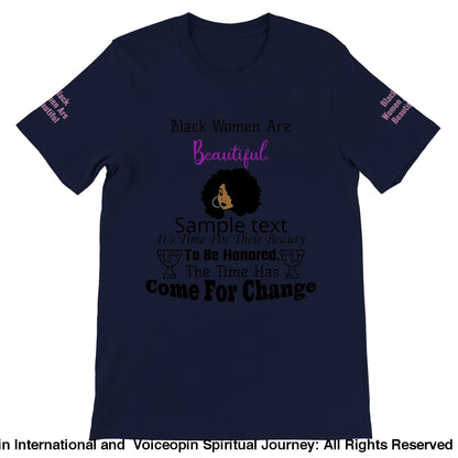 Black Women Are Beautiful Unisex Crewneck T-Shirt Print Material