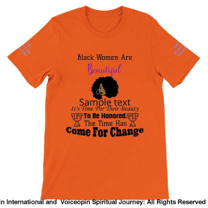 Black Women Are Beautiful Unisex Crewneck T-Shirt Orange / S Print Material