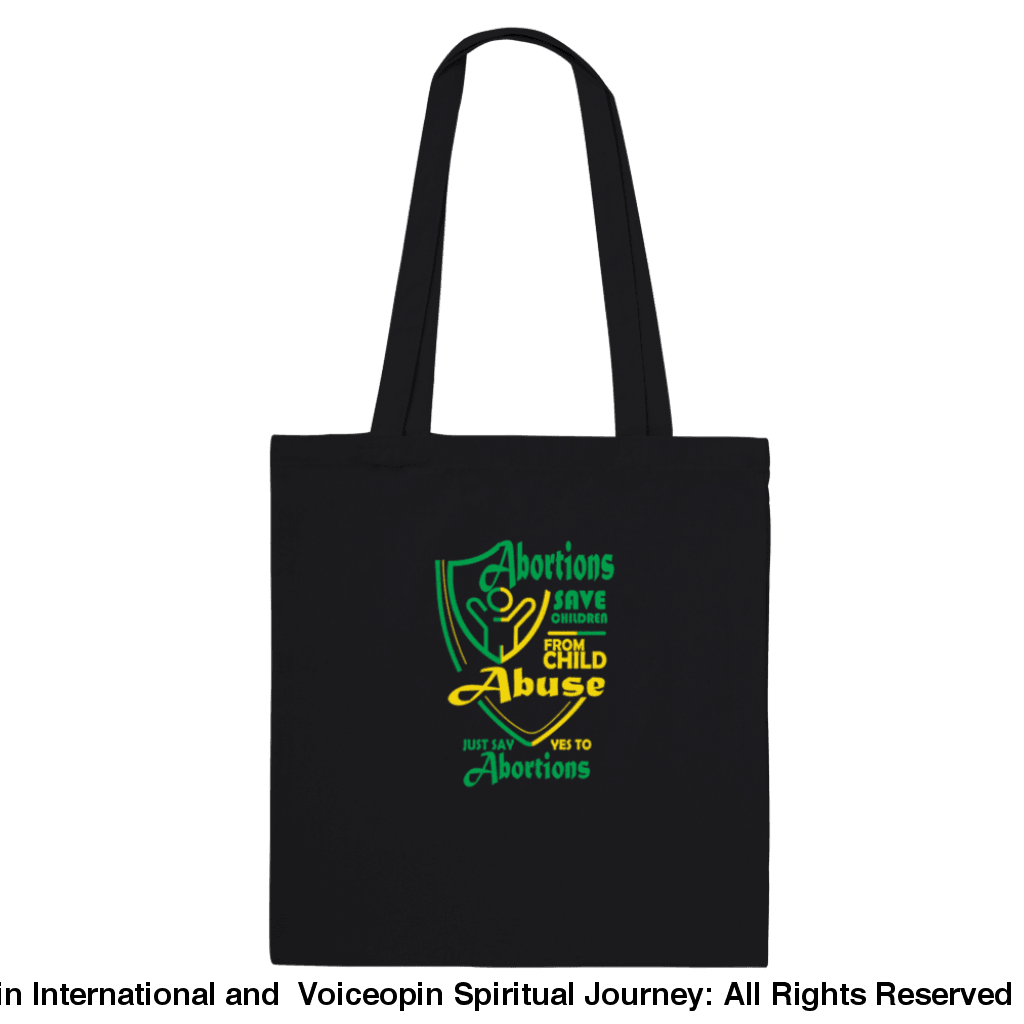 Child Abuse Abortion Classic Tote Bag Black Print Material