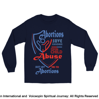 Child Abuse Long-Sleeved T-Shirt Navy / S Print Material