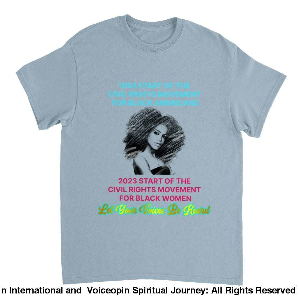 Civil Rights Crewneck T-Shirt Light Blue / S Print Material