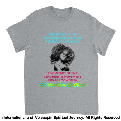 Civil Rights Crewneck T-Shirt Sports Grey / S Print Material