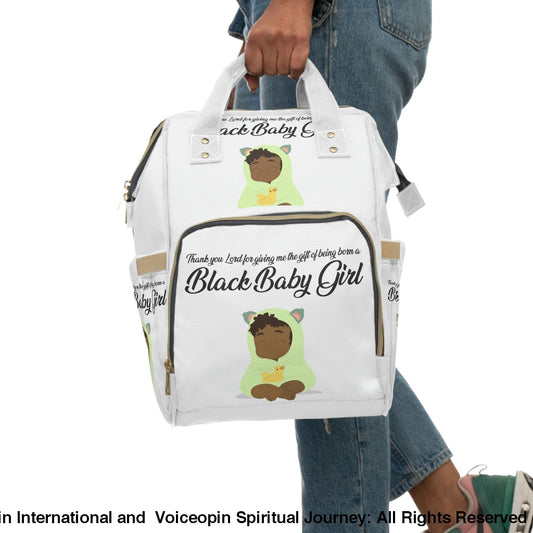 Copy Of Baby Black Girl Thank You Lord Diaper Backpack 15.0 × 10.8 6.7 Bags