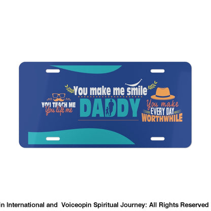 Daddy You Make Me Smile Vanity Plate 12 × 6 Accessories