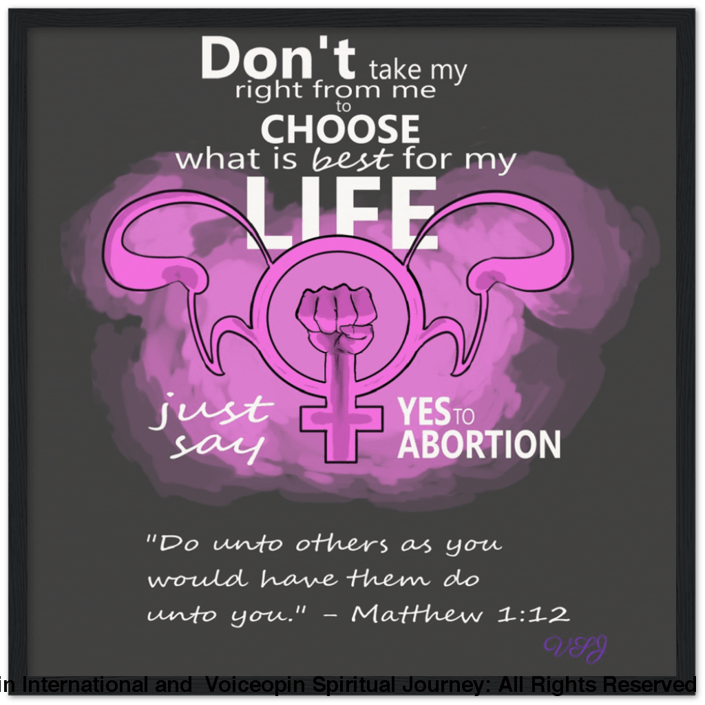 Dont Take Away My Right To Choose An Abortion 50X50 Cm / 20X20 Black Print Material