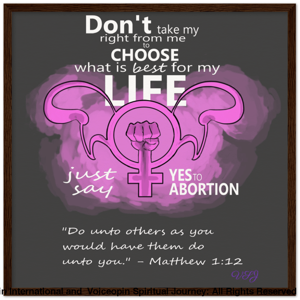 Dont Take Away My Right To Choose An Abortion 50X50 Cm / 20X20 Dark Wood Print Material