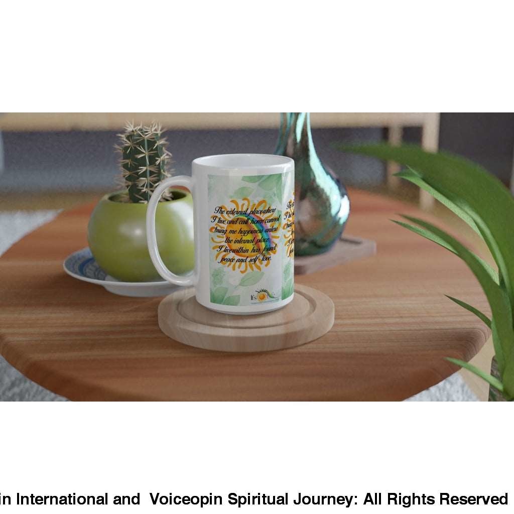 Happiness From Within 15Oz Ceramic Mug Print Material