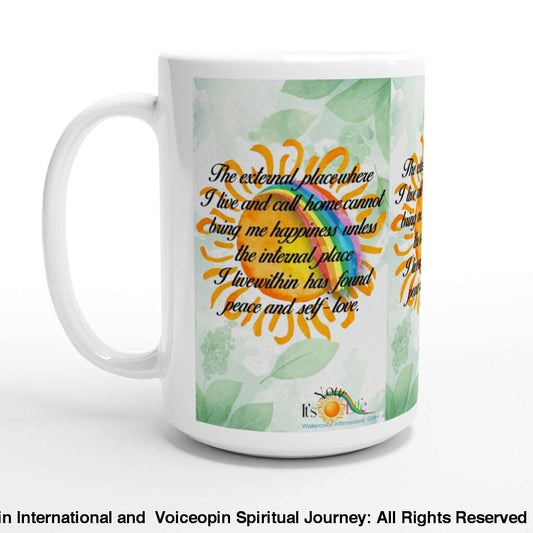 Happiness From Within 15Oz Ceramic Mug Print Material