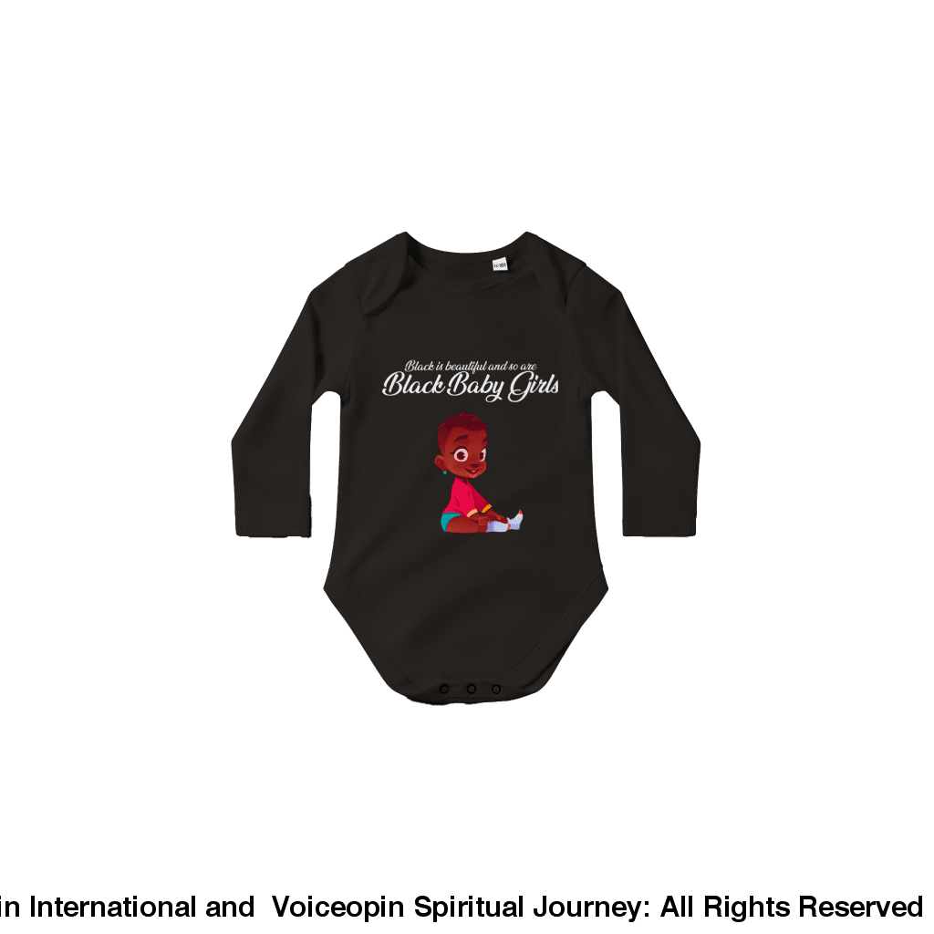 I Am A Beautiful Black Baby Girl Classic Long Sleeve Bodysuit Print Material