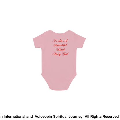 I Am A Beautiful Black Baby Girl Classic Short Sleeve Bodysuit Print Material