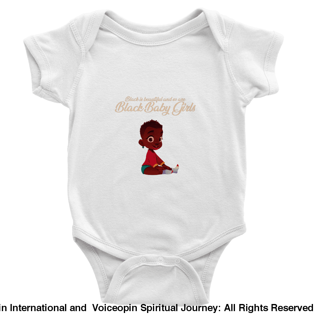 I Am A Beautiful Black Baby Girl Classic Short Sleeve Bodysuit White / 6M Print Material