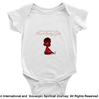 I Am A Beautiful Black Baby Girl Classic Short Sleeve Bodysuit White / 6M Print Material