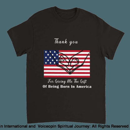 I Love America Adults Unisex Crewneck T-Shirt Black / S Print Material