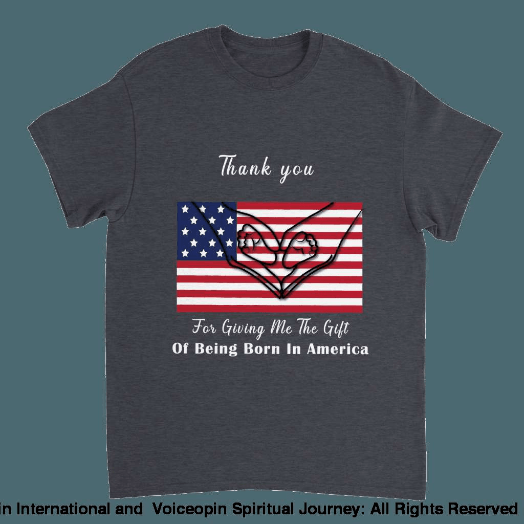 I Love America Adults Unisex Crewneck T-Shirt Dark Heather / S Print Material