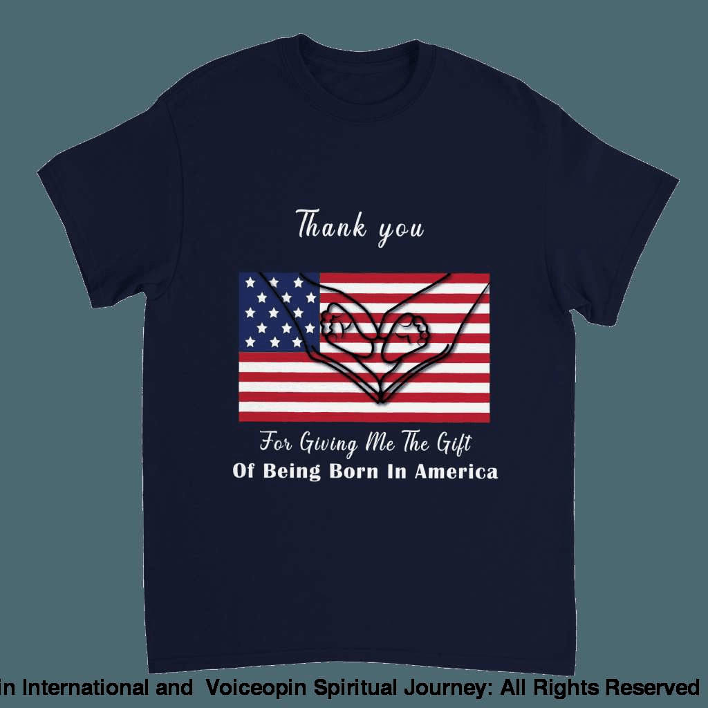 I Love America Adults Unisex Crewneck T-Shirt Navy / S Print Material