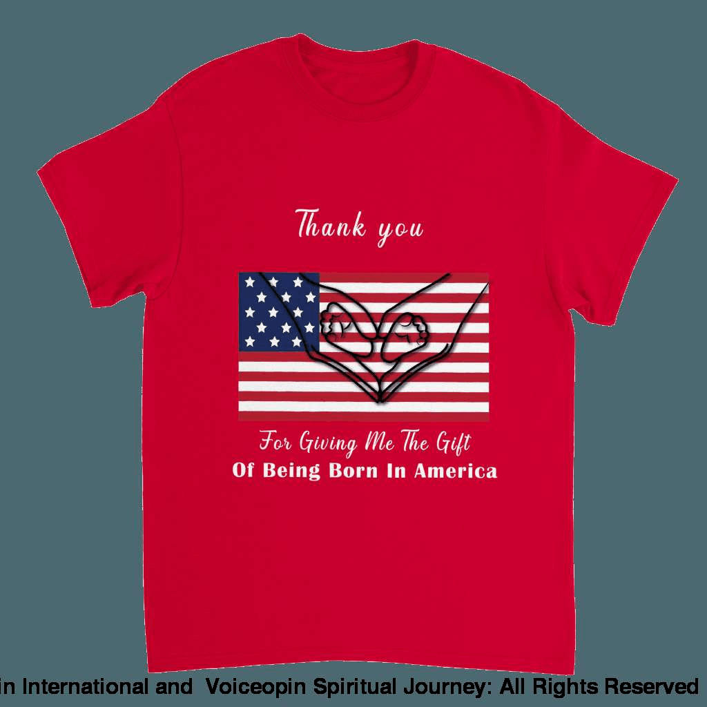 I Love America Adults Unisex Crewneck T-Shirt Red / S Print Material