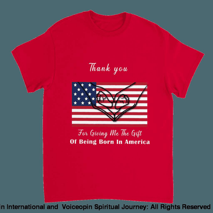 I Love America Adults Unisex Crewneck T-Shirt Red / S Print Material