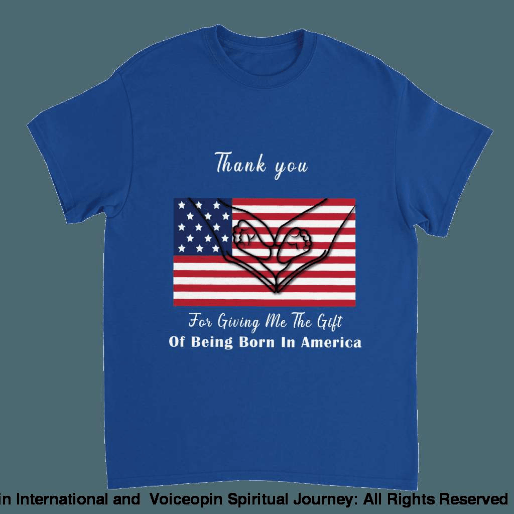 I Love America Adults Unisex Crewneck T-Shirt Royal / S Print Material