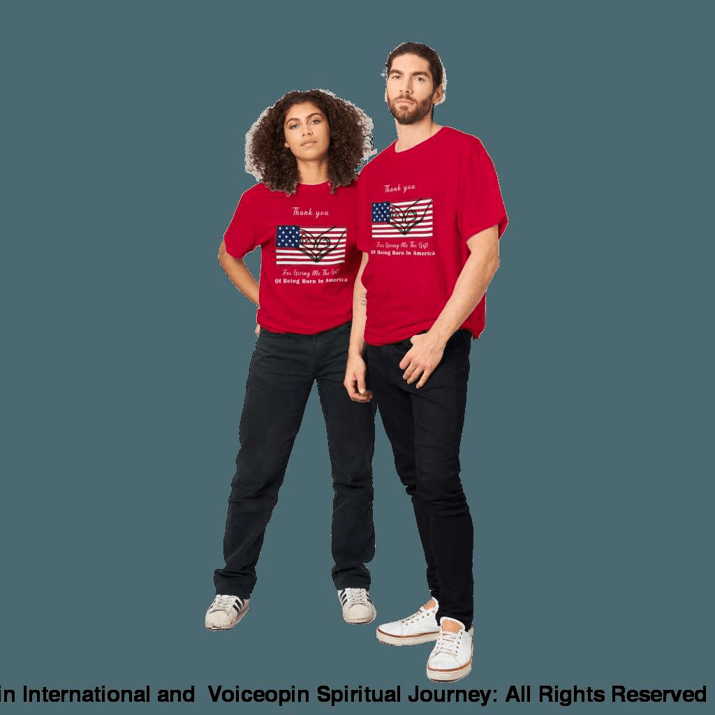 I Love America Adults Unisex Crewneck T-Shirt Print Material