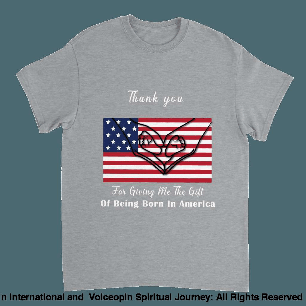 I Love America Adults Unisex Crewneck T-Shirt Sports Grey / S Print Material