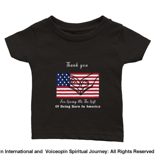 I Love America Baby Crewneck T-Shirt Print Material