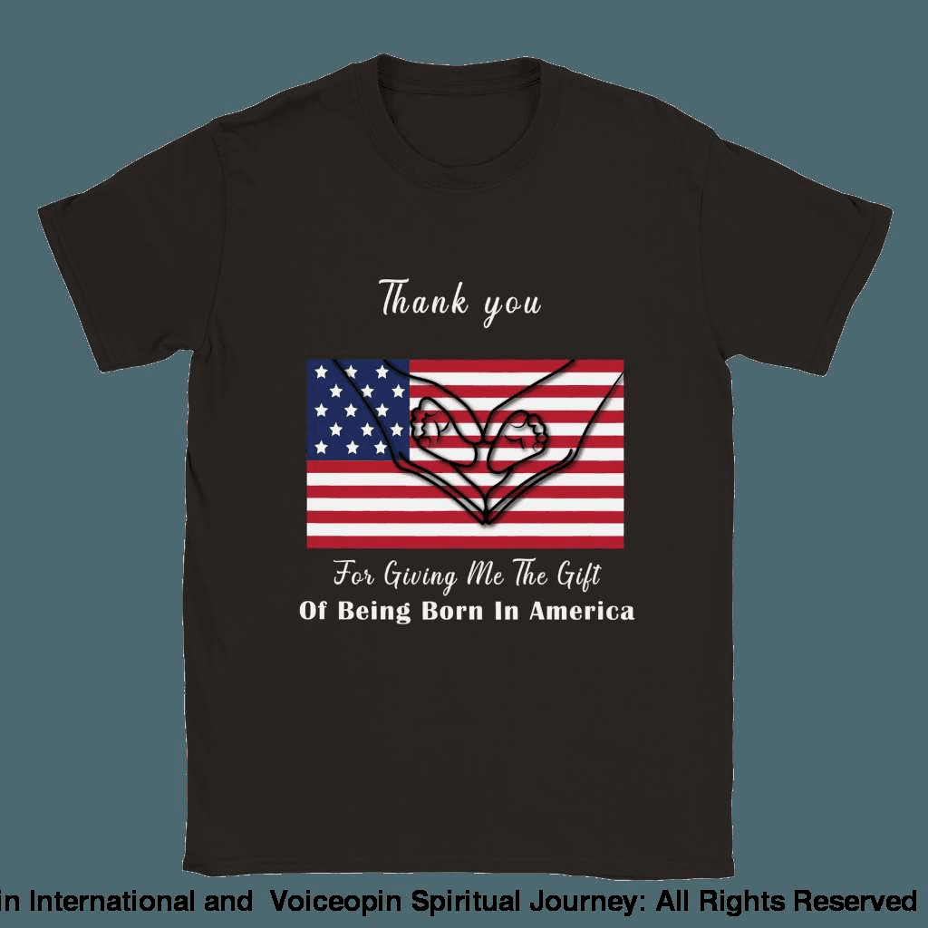 I Love America Kids Crewneck T-Shirt Black / Xs Print Material