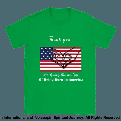 I Love America Kids Crewneck T-Shirt Irish Green / Xs Print Material