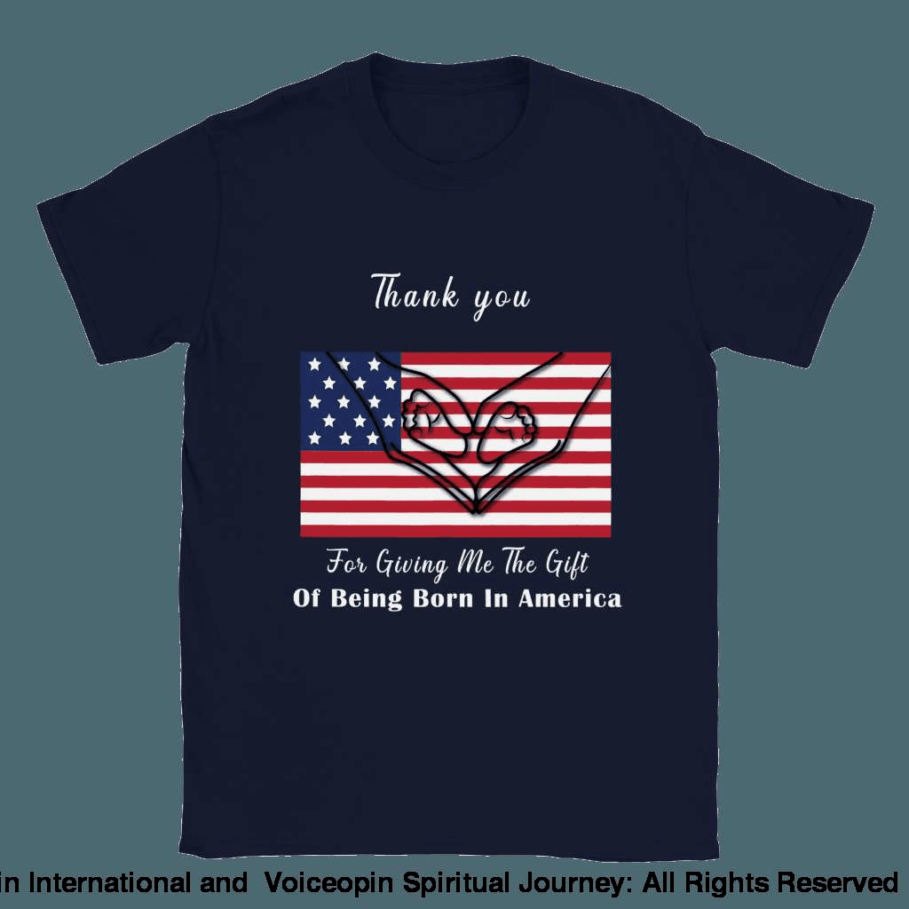 I Love America Kids Crewneck T-Shirt Navy / Xs Print Material