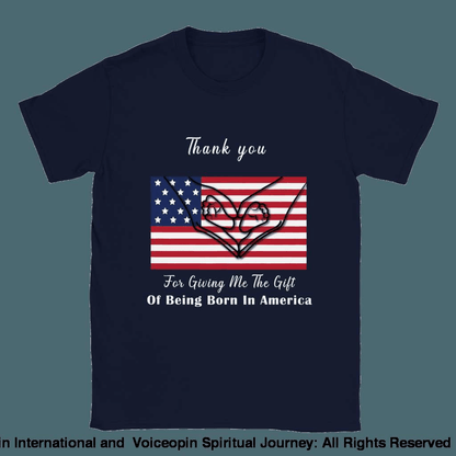 I Love America Kids Crewneck T-Shirt Navy / Xs Print Material