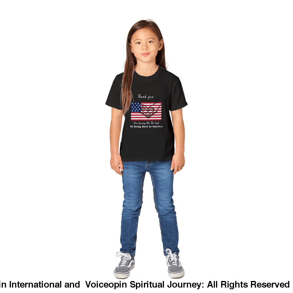 I Love America Kids Crewneck T-Shirt Print Material