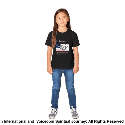 I Love America Kids Crewneck T-Shirt Print Material