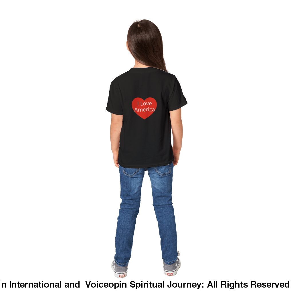 I Love America Kids Crewneck T-Shirt Print Material