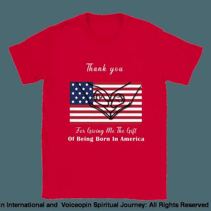 I Love America Kids Crewneck T-Shirt Red / Xs Print Material