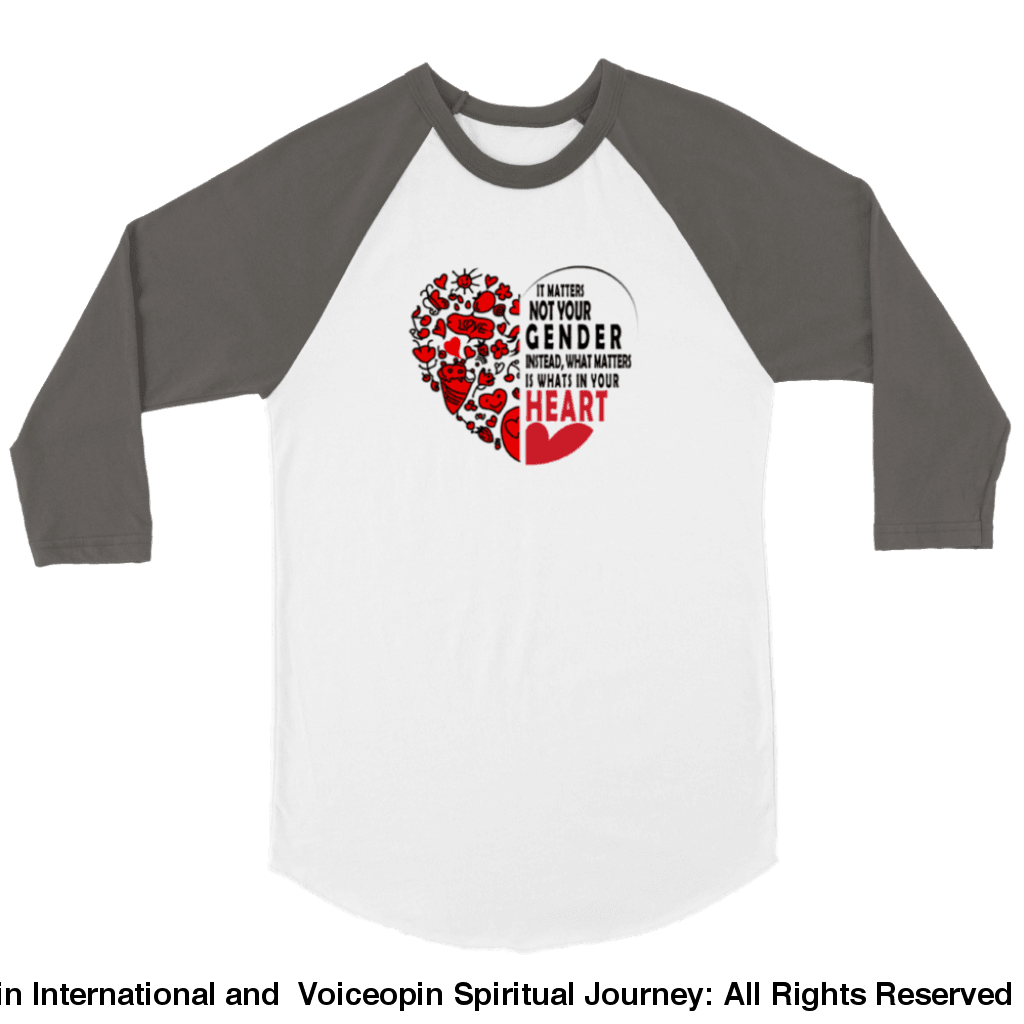 It Matters Not Your Gender Unisex 3/4 Sleeve Raglan T-Shirt Print Material