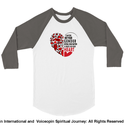 It Matters Not Your Gender Unisex 3/4 Sleeve Raglan T-Shirt Print Material