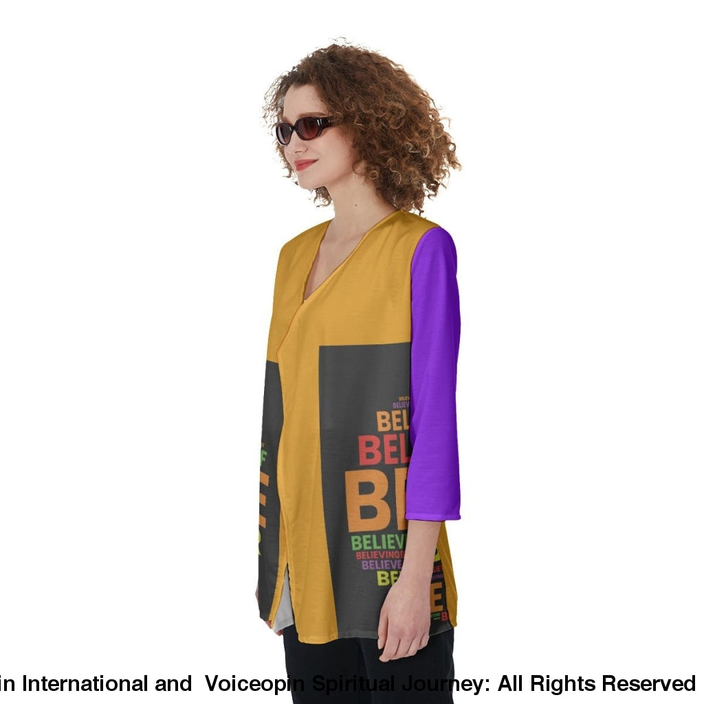 All-Over Print Women's Cardigan| JERSEY |                   UNITED BELIEVING POWER ONLINE STORE